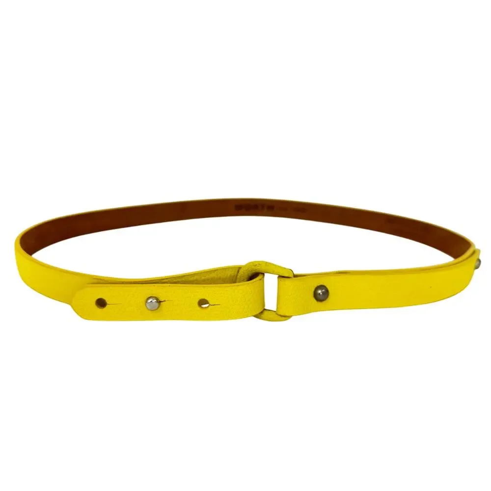Worth Embossed Leather Waist Belt Yellow S Made in USA